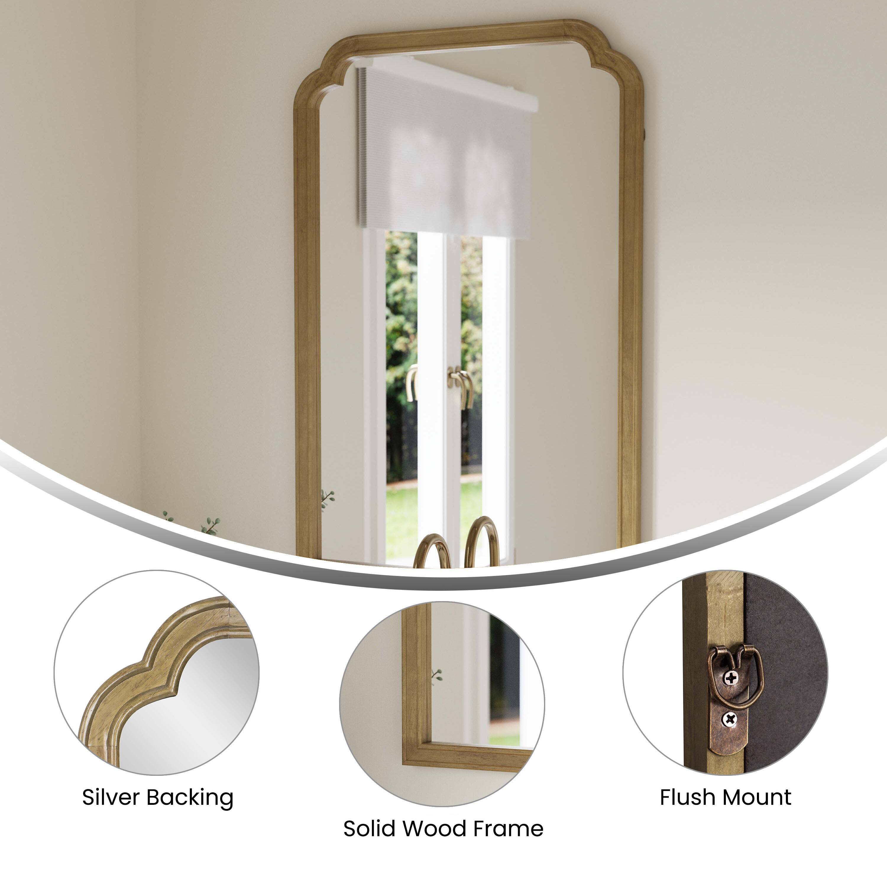 + x Silver Backing Solid Wood Frame Flush Mount