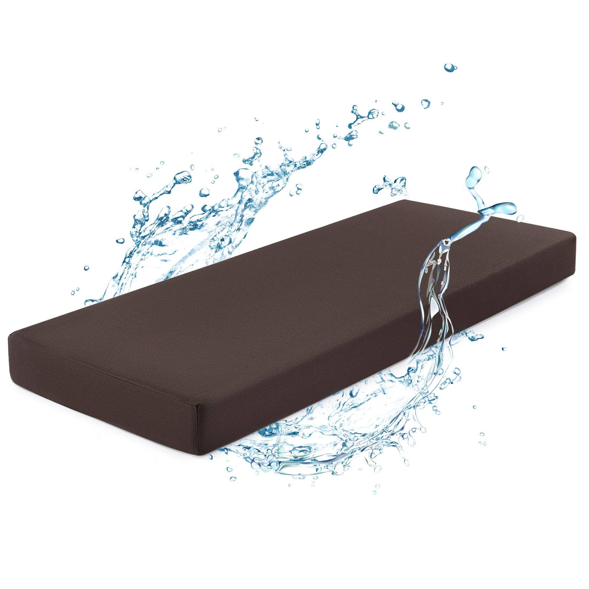 Front. JETRANSPORT - Waterproof Sauna Seat Cushion Thick High-density Foam Heat Insulation Mat For Bath House Shower Room - Brown.