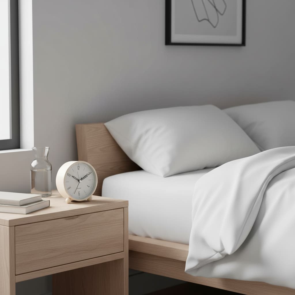 Alt View 1. FINEAK - 4" Silent Non-Ticking Analog Alarm Clock with Night Light, Battery Operated, White - White.