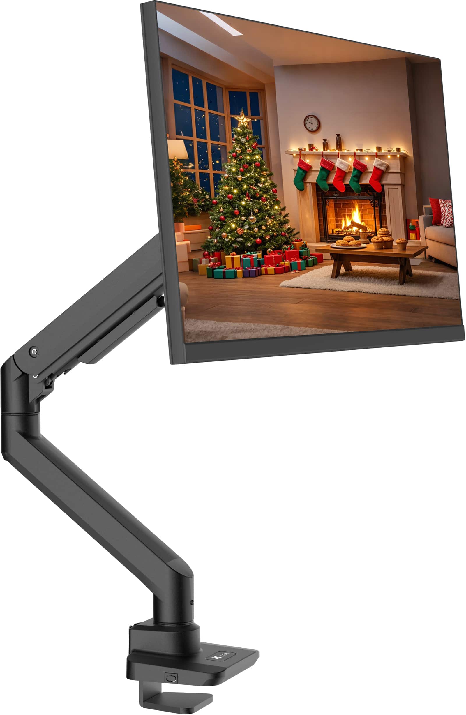 Alt View 11. ACGAM - Single Monitor Gas Spring Desk Mount, Fully Adjustable Heavy Duty Monitor Arm for Ultrawide Screen 17 to 49 Inch, 44 lbs - Fine Texture Black.