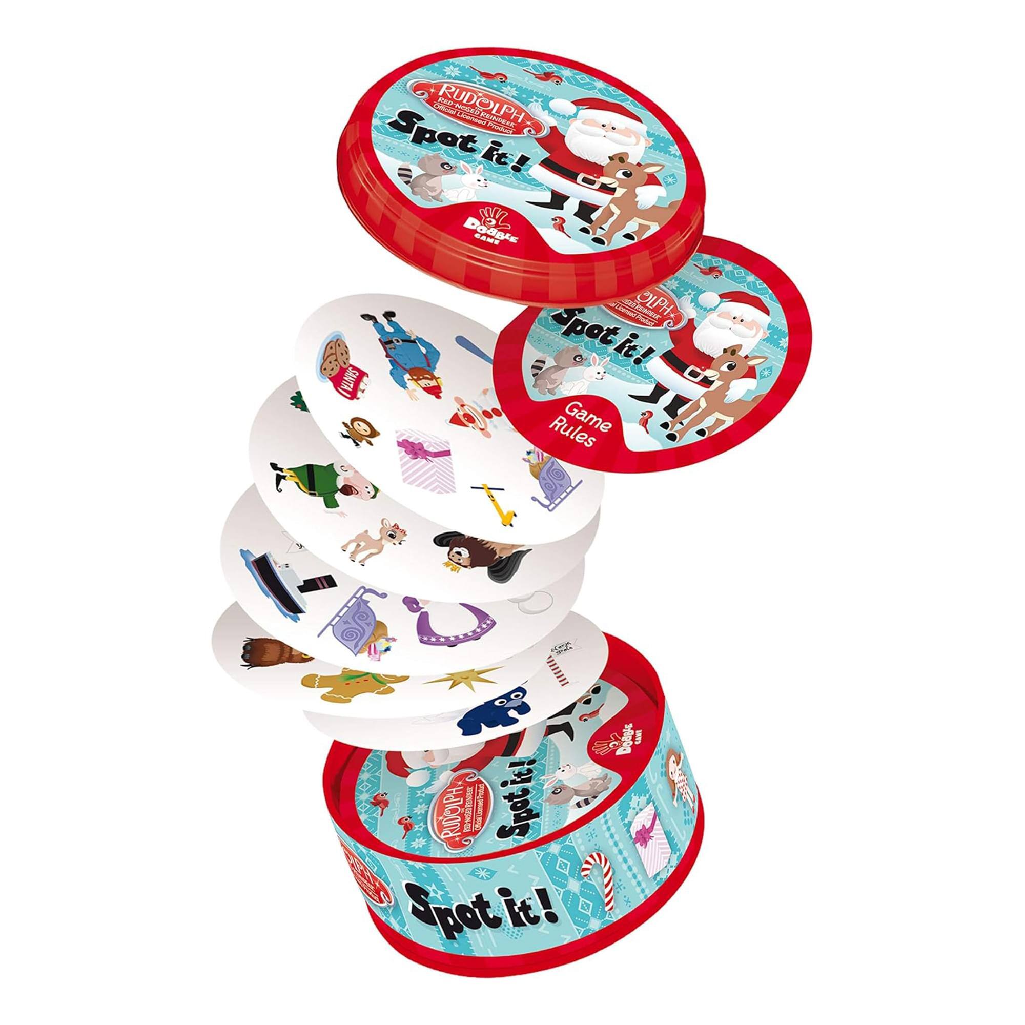 RUDOLPH Spot it!  
Dodgie E BAM SANTA S OLPH Spot it!  
Rules Game 1  
E RIDOLPH! FMATAN Spetic! 4 T it! Spet 32 Dobyic y