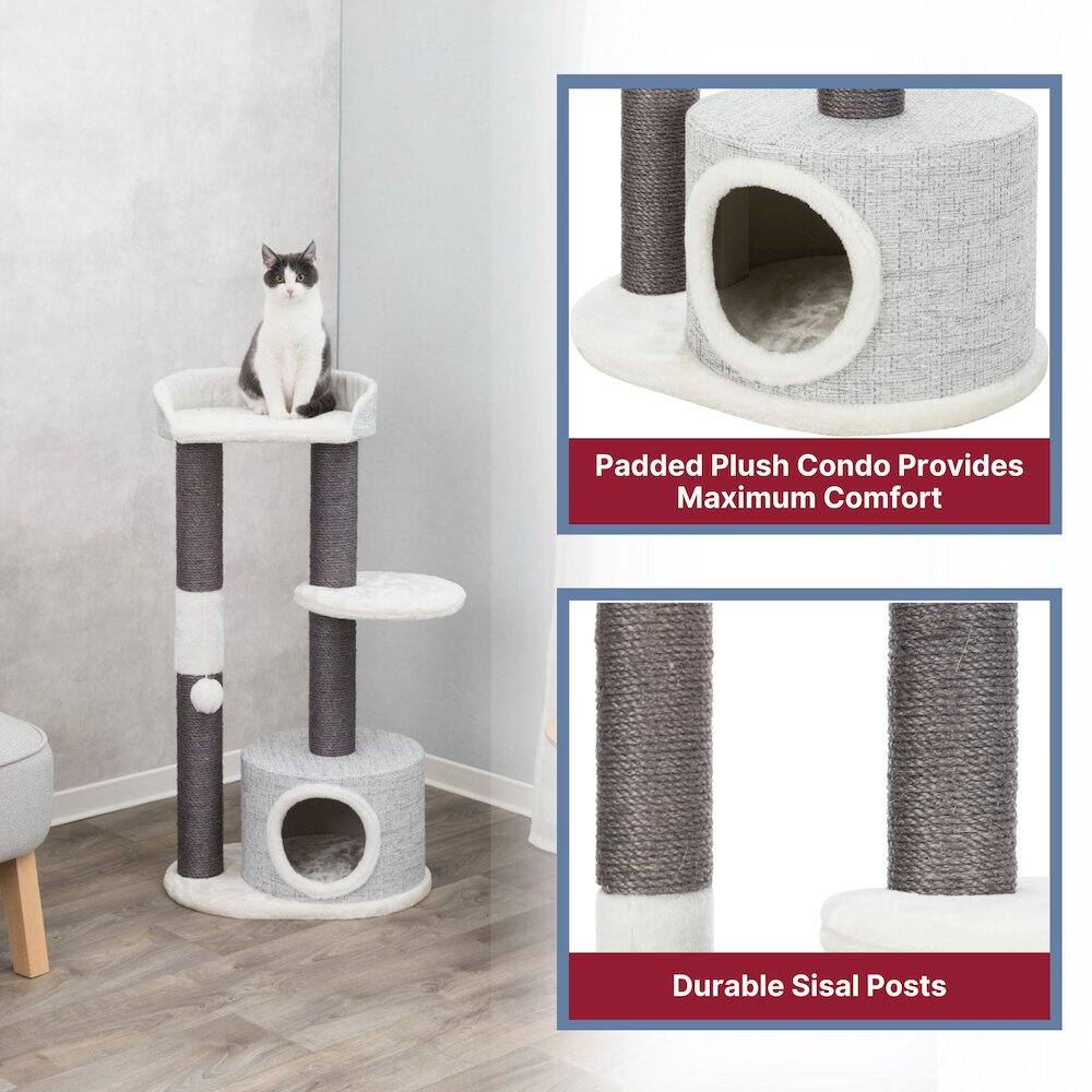 Padded Plush Condo Provides Maximum Comfort  
Durable Sisal Posts