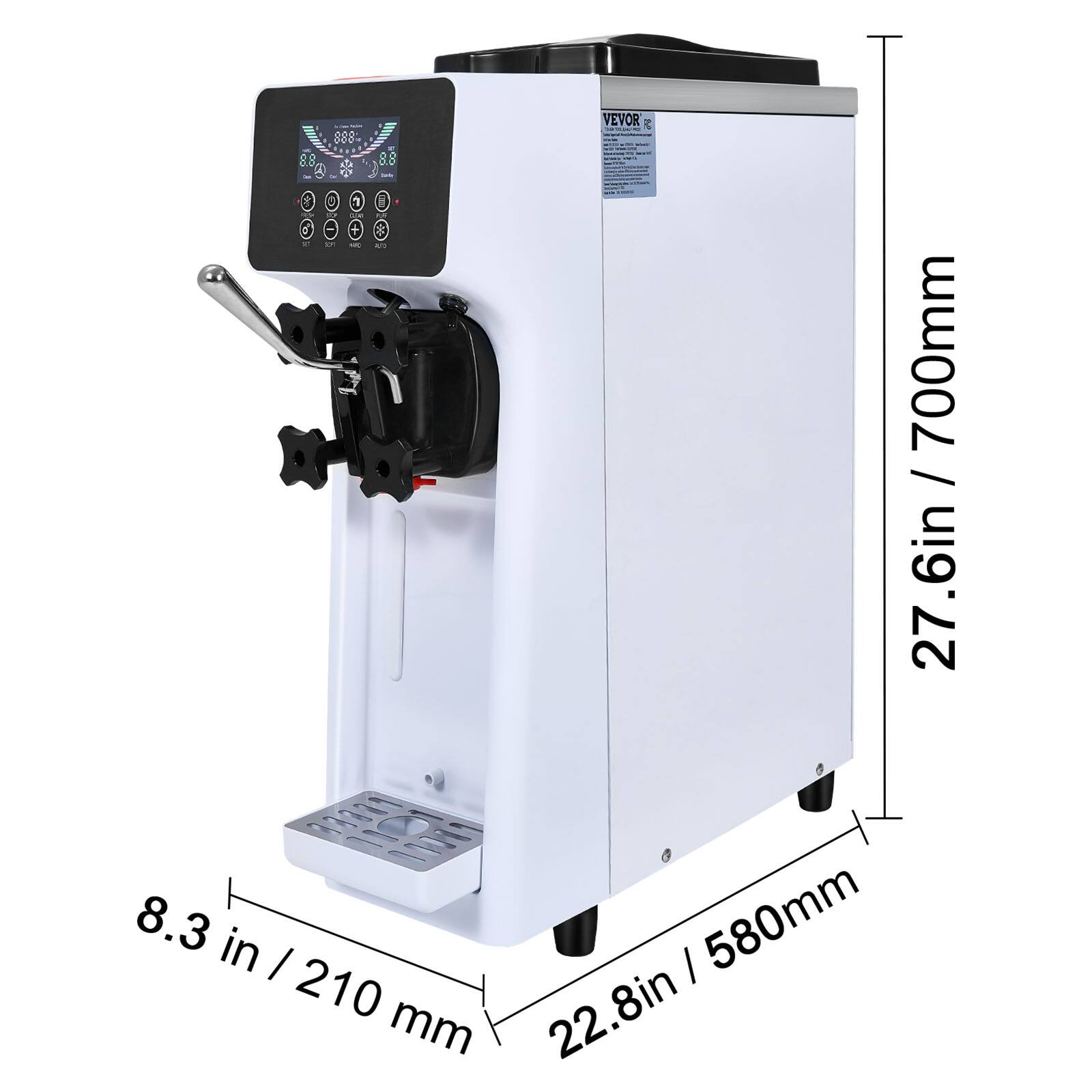 VEVOR 888 - NY - 8.8 - ITS te 0.0 & - 1 or Me OF o + : a son are / 700mm 27.6in 8.3 in I 210 580mm mm 22.8in