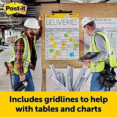 Post-it DELIVERIES  
WE MON LES WED THU FRI  
7 3 U 9 10 1 13 I C C 4  
TRACTOR DAILY LOG  
Temp K m  
MODEL OM Floor 2otno  
Includes gridlines to help with tables and charts