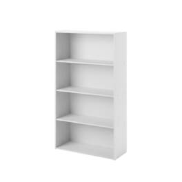 FurniFact - Wooden bookcase with minimalist design for contemporary living spaces - White