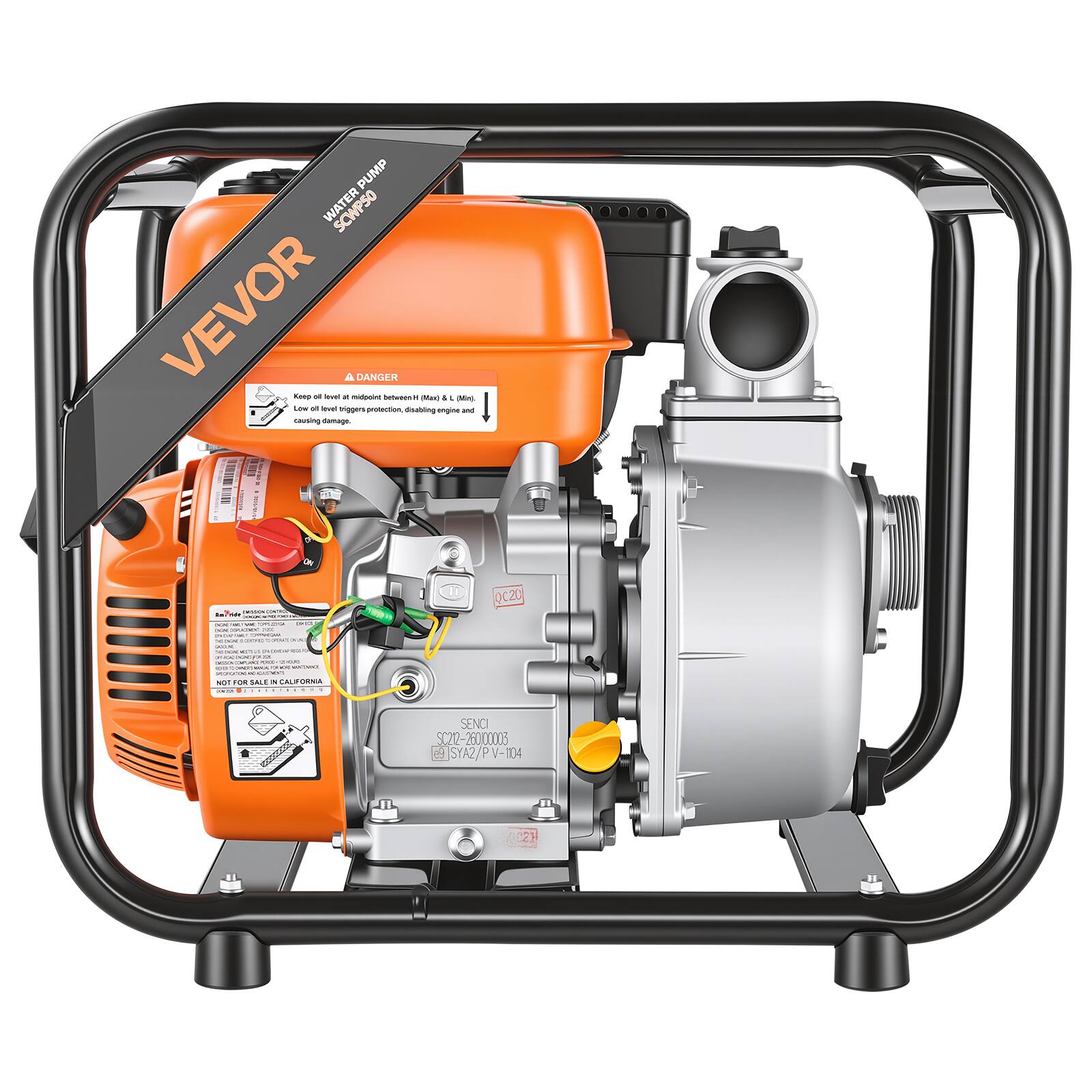 PUMP SCWP50 VEVOR  
A DANGER  
Keep oil level at midpoint between H1 Max & Min.  
causing damage.  
I - Q<20  
PA.  
I - o SENC SC22-25000008 4 SYA2 P V-104 V-1104