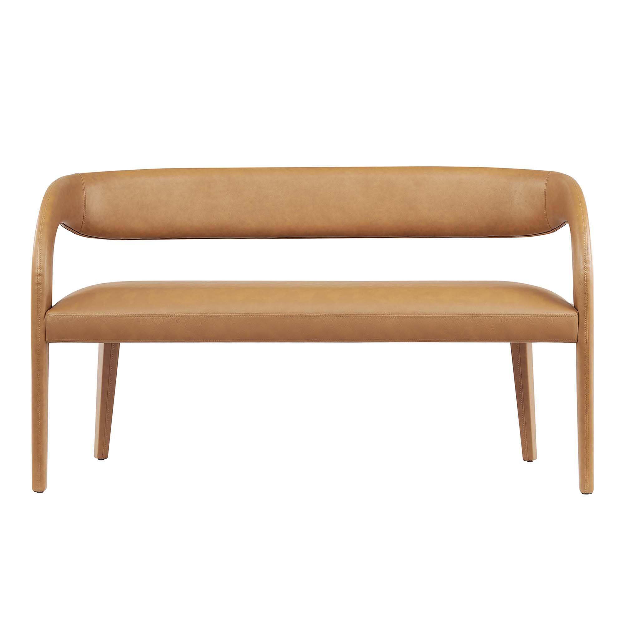 Alt View 2. Modway - Pinnacle Vegan Leather Accent Bench by Modway - Brown.