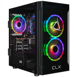 CLX - Set Gaming Desktop - Intel Core i5 14400F - 16GB DDR5 5600 Memory - GeForce RTX 5050 8GB - 1TB NVMe M.2 SSD - Black