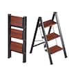 Front. VEVOR - 3 Step Ladder, Folding Step Stool with Wide Anti-Slip Pedal and Comfort Handgrip, Lightweight 330 lbs Capacity - Silver.