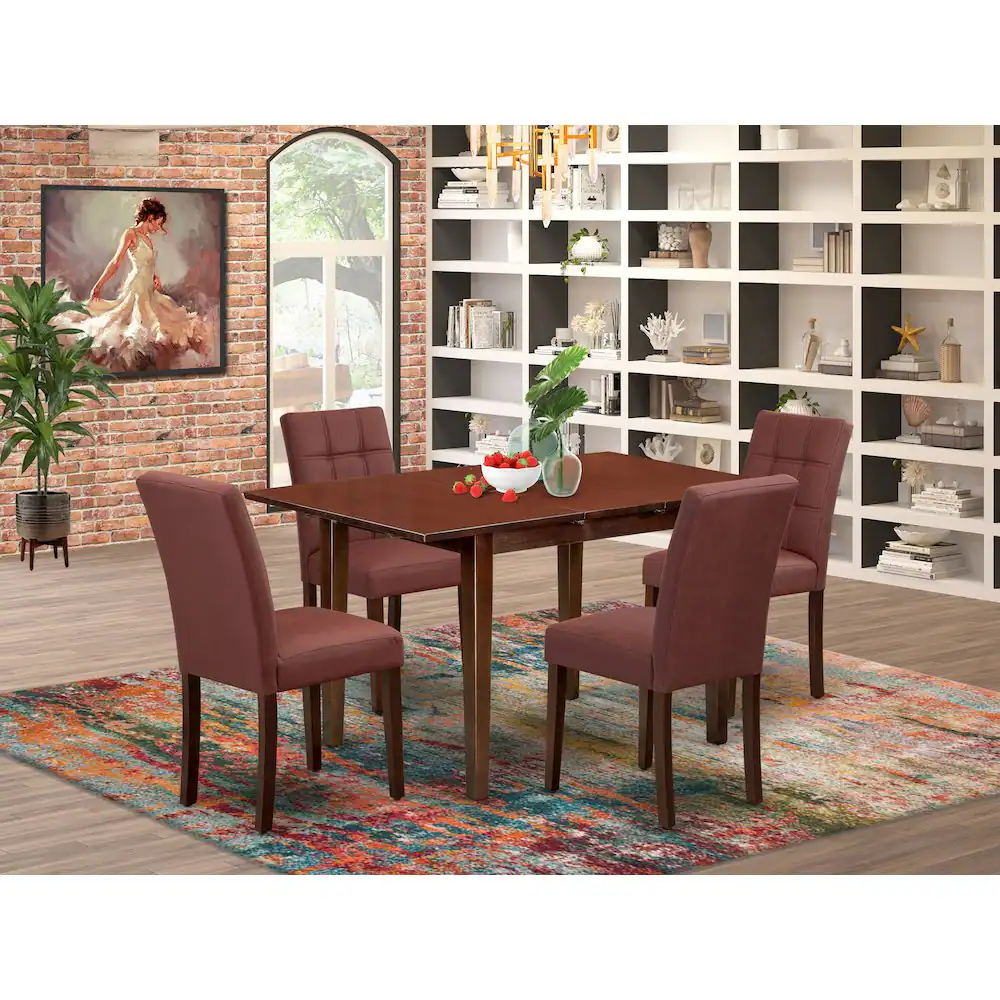 Alt View 9. East West Furniture - 5 Piece Kitchen Table Set - Red.