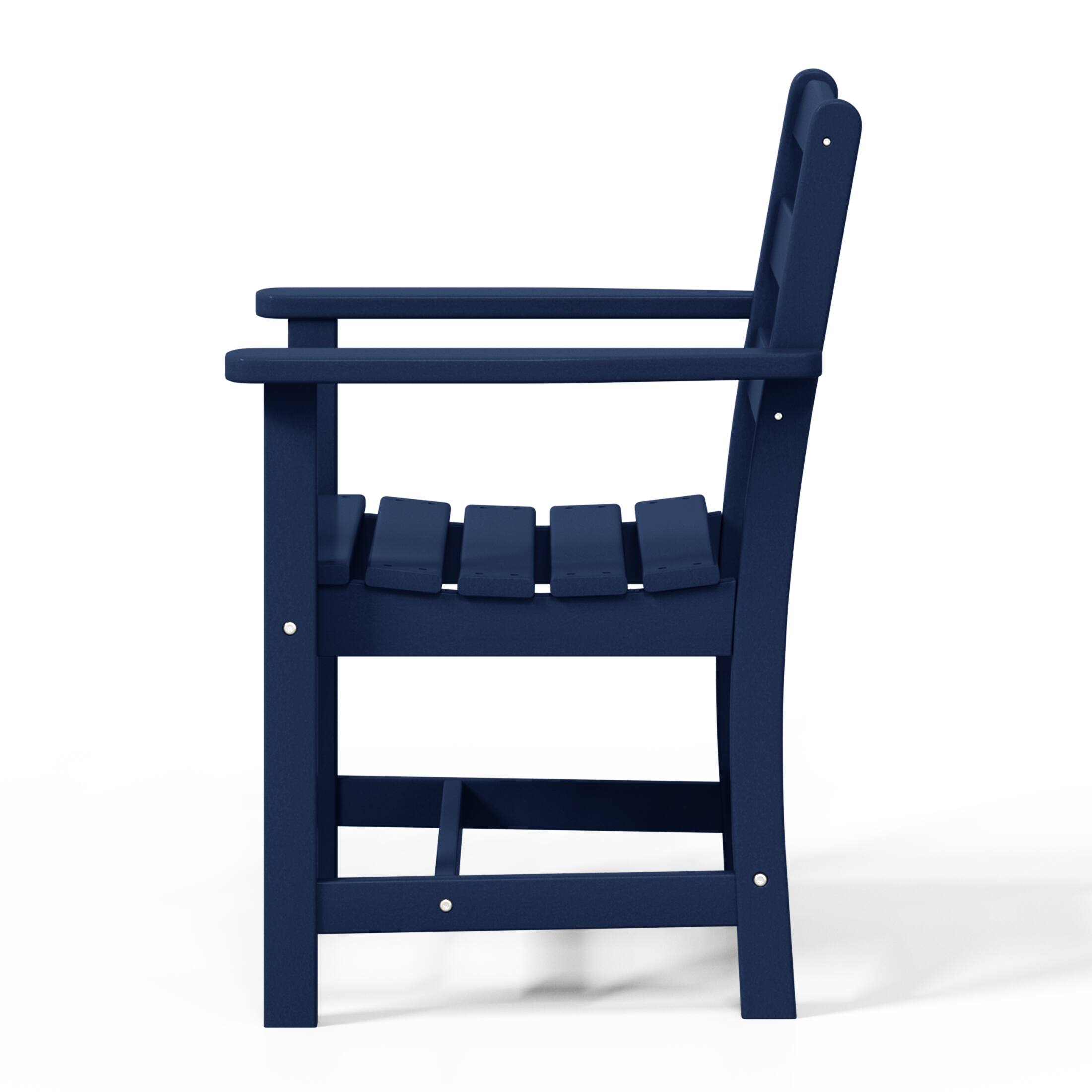 Alt View 3. WestinTrends - WestinTrends Ashore Outdoor HDPE Patio Classic Dining Arm Chair - Navy Blue.