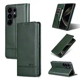 UUCOVER - Wallet Case for Samsung Galaxy S26 Ultra,PU Leather Wallet Folio Case with Card Slots Shockproof Kickstand Cover - Darkgreen