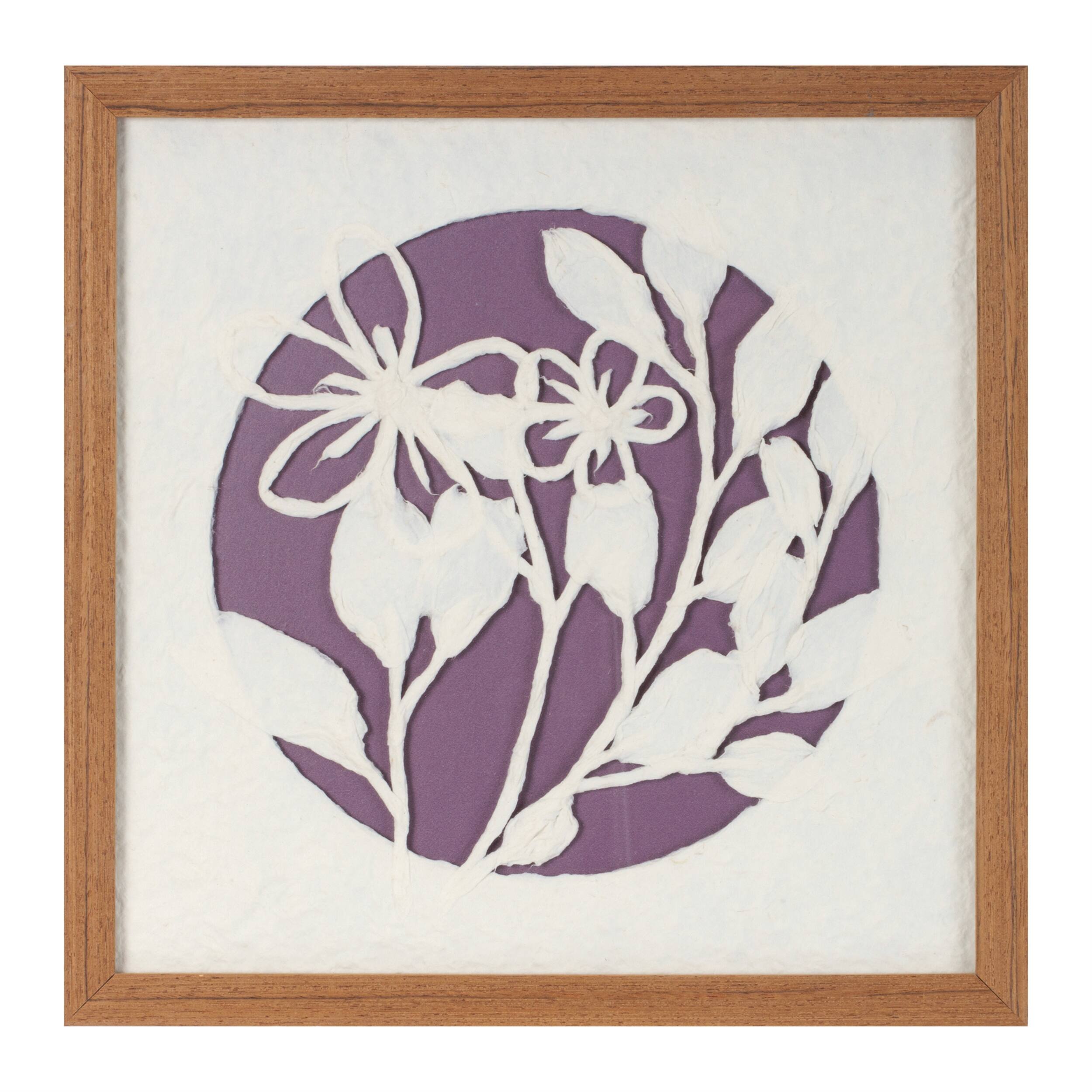 Angle. BreeBe - Framed Floral Wall Art Under Glass (Set of 2) - Brown, Beige.
