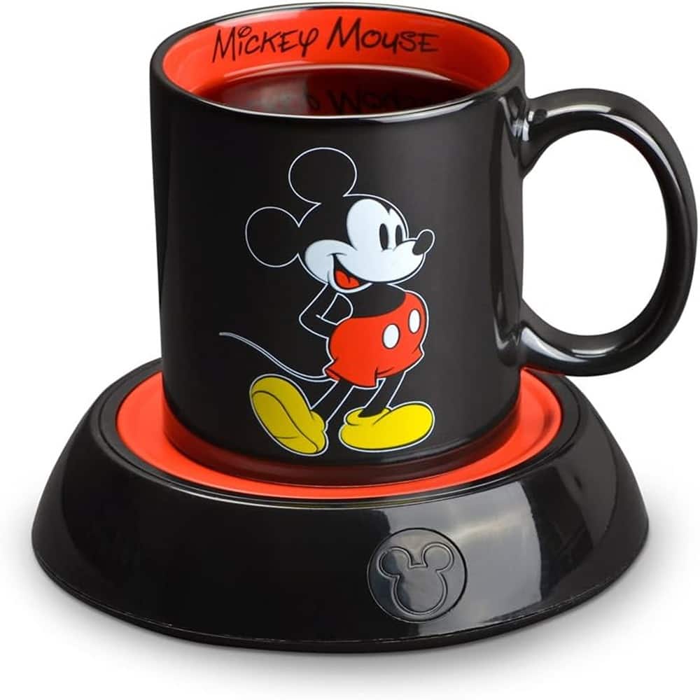 Schertz - Mickey Mouse Mug Warmer – 12oz Mug & Heating Plate, Red/ - Black