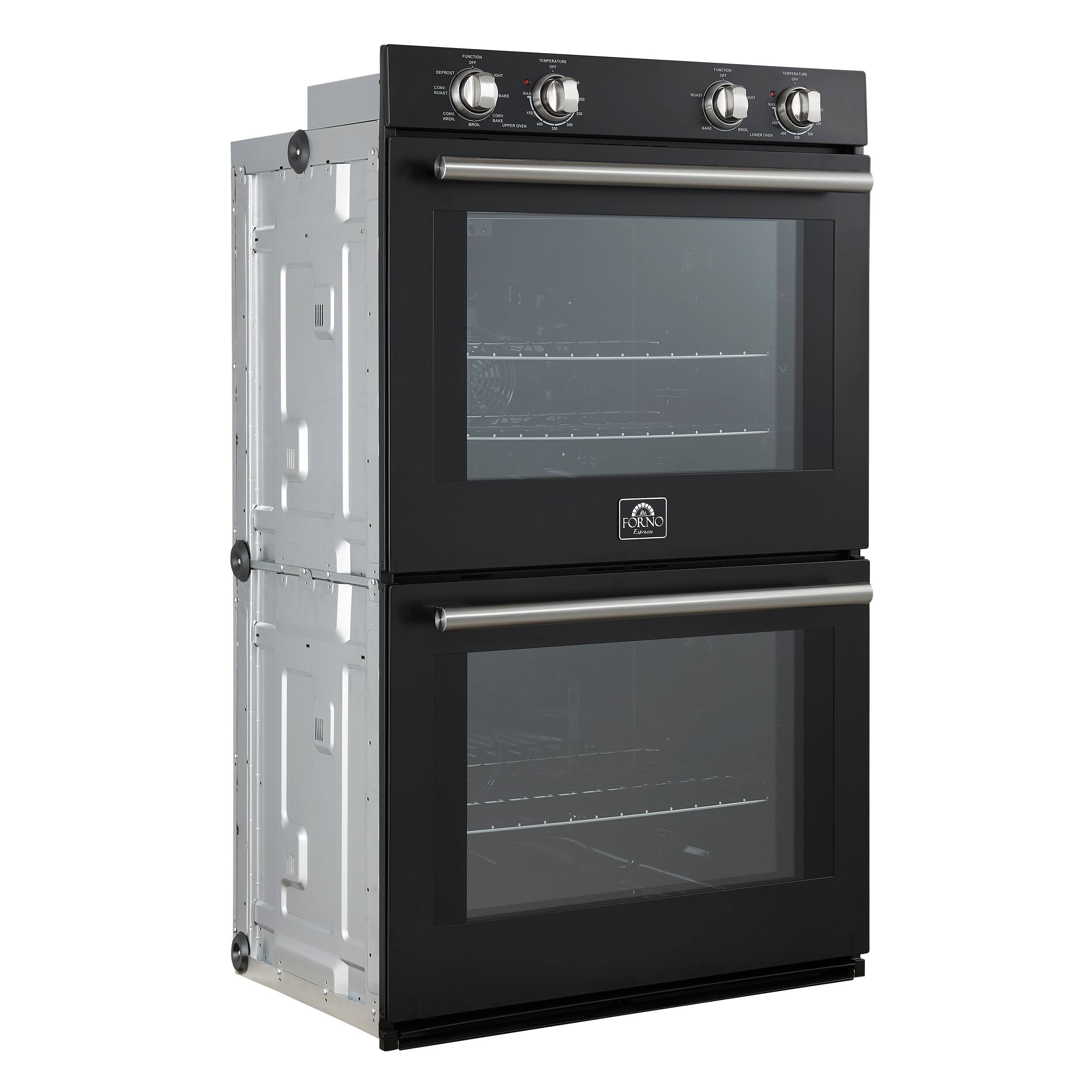 Alt View 5. Forno Appliances - Vomero 30" Electric Convection Double Wall Oven - Black.