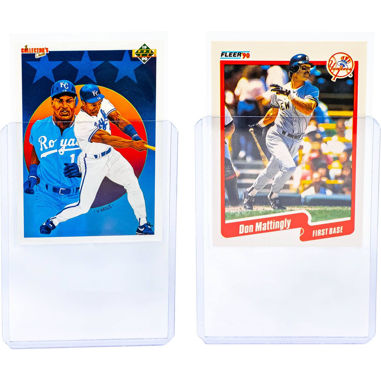 Coleman's Cas 19 12 HET PO FLEER90 90 AE Tankery KC Roya 1 FC 1 I EW V WELLS Don Mattingly FIRST BASE