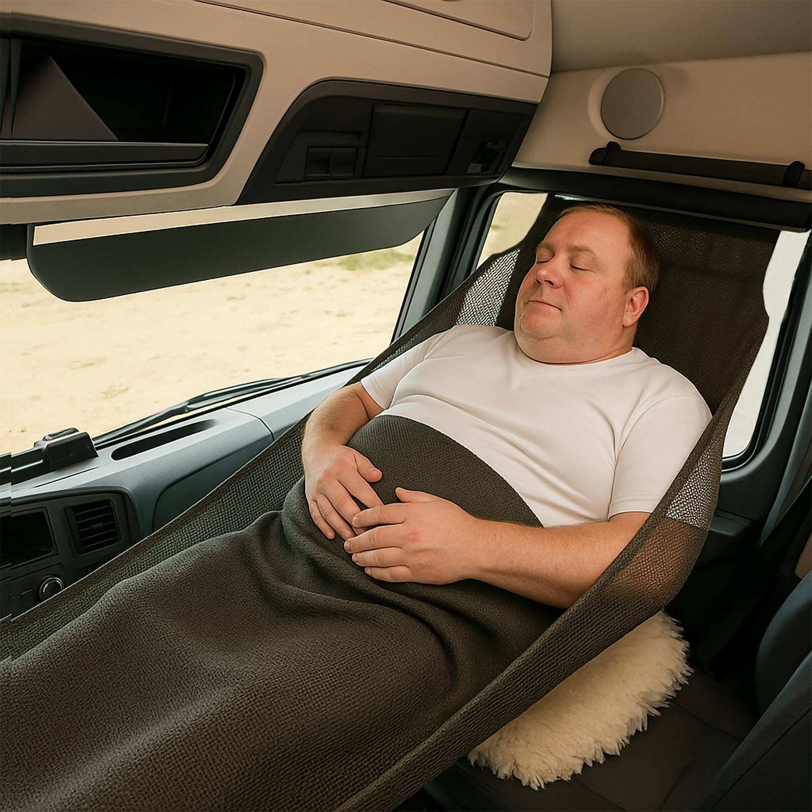 Alt View 4. JETRANSPORT - Semi Truck Day Cab Hammock Portable Bed Sleeping Platform Maximum 400lb Breathable Material 104 Inch Extended - Default.