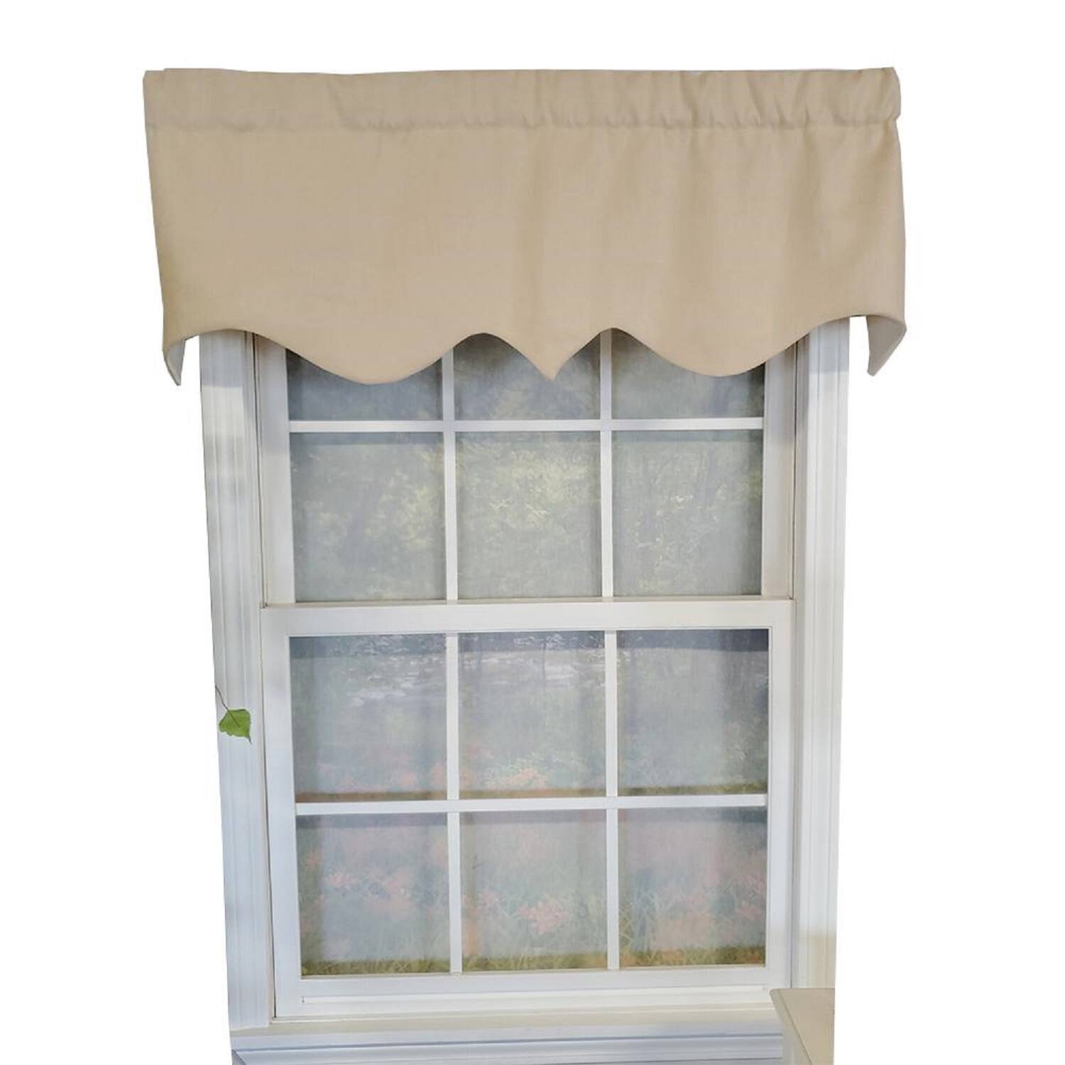 Front. RLF Home - RLF Home Slub Duck Regal 3" Rod Pocket Lining Luxurious and Elegant Window Treatment Valance 50" x 17" Khaki - Khaki.
