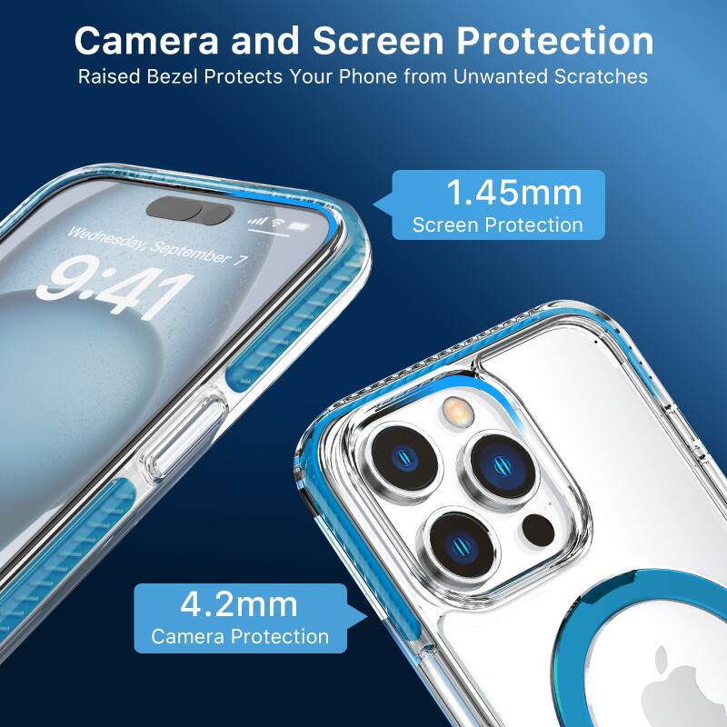 Camera and Screen Protection, Raised Bezel Protects Your Phone from Unwanted Scratches, 1.45mm Screen Protection, 4.2mm Camera Protection