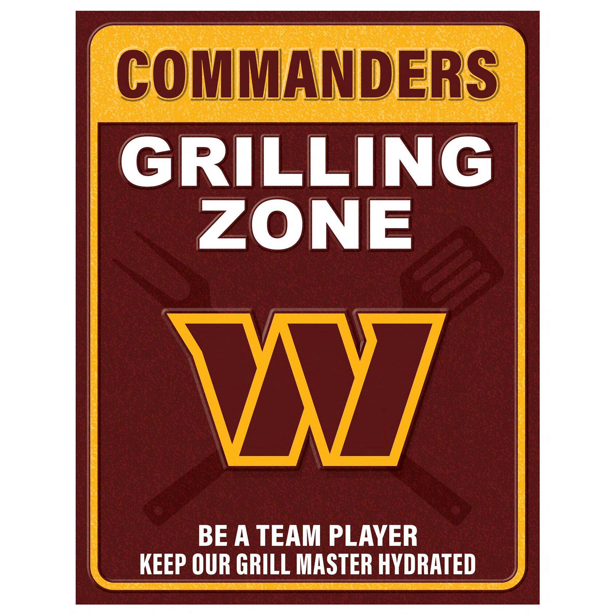 Washington Commanders 13" x 20" Grill Zone Metal Sign