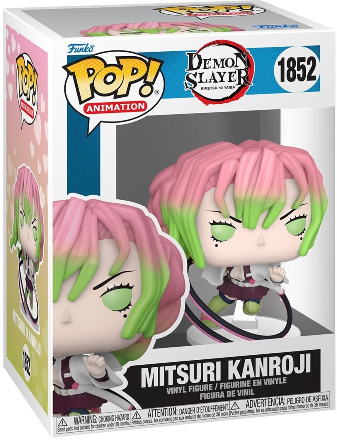 Funko POP! ANIMATION DEMON SLAYER 1852 KIMETSU NO YAIBA MITSURI KANROJI FIGURINE EN VINYLE FIGURE I VINYL DE VINIL FIGURA DE ASFIXIA. ADVERTENCIA: PELIGRO DE ASFIXIA. ATTENTION: DANGER D'ÉTOUFFEMENT. Partes pequeñas. No es adecuado para niños menores de 36 meses. CHOKING HAZARD. Warning: choking hazard. Small parts. Not suitable for children under 36 months. Petites pièces. Ne convient pas aux enfants.