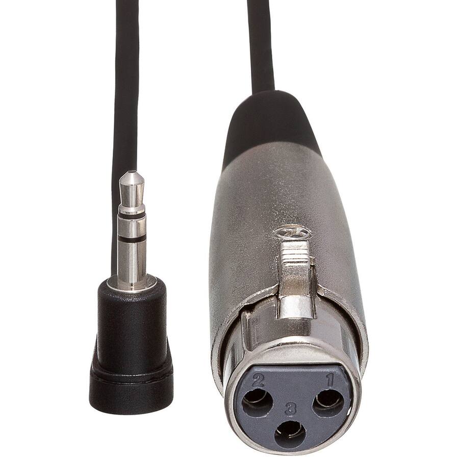 Angle Connection Design Hosa Technology 2' XLR3F to Right Angle 3.5mm TRS Microphone Cable ...