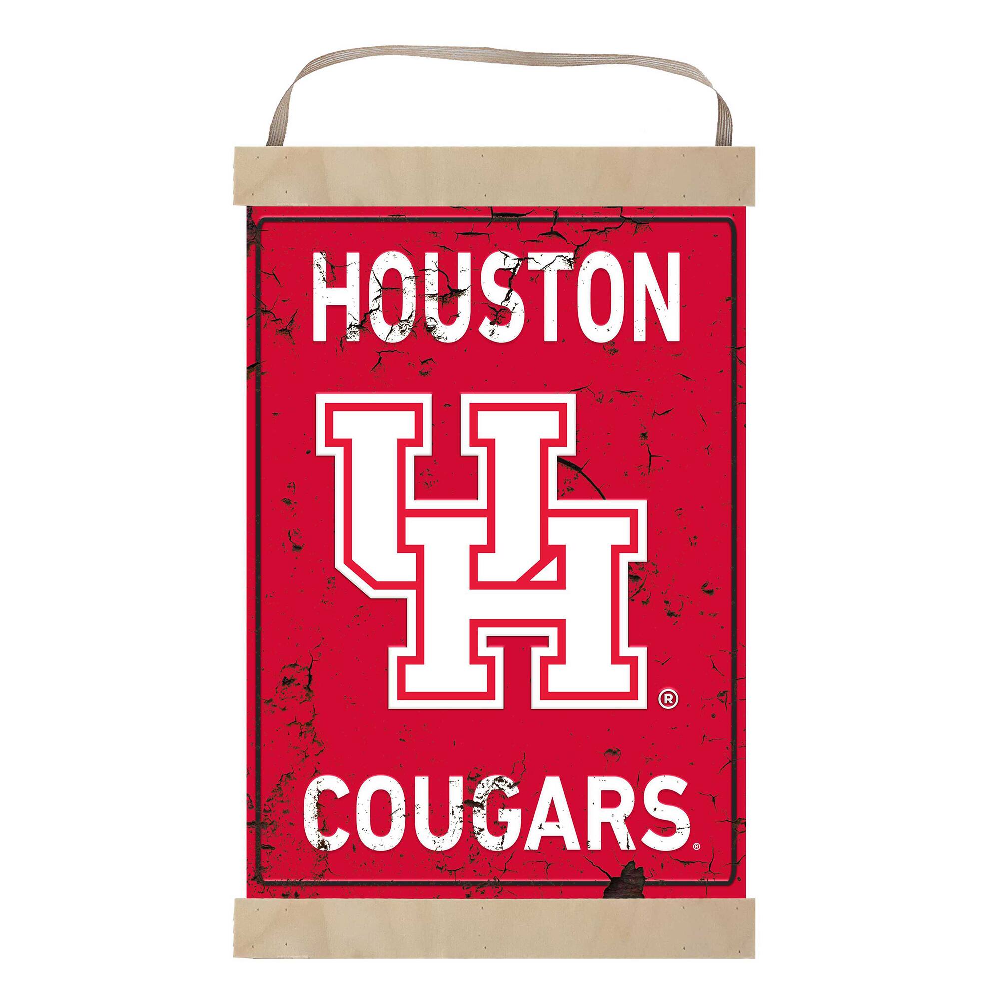 Houston Cougars Faux Rust Banner Sign