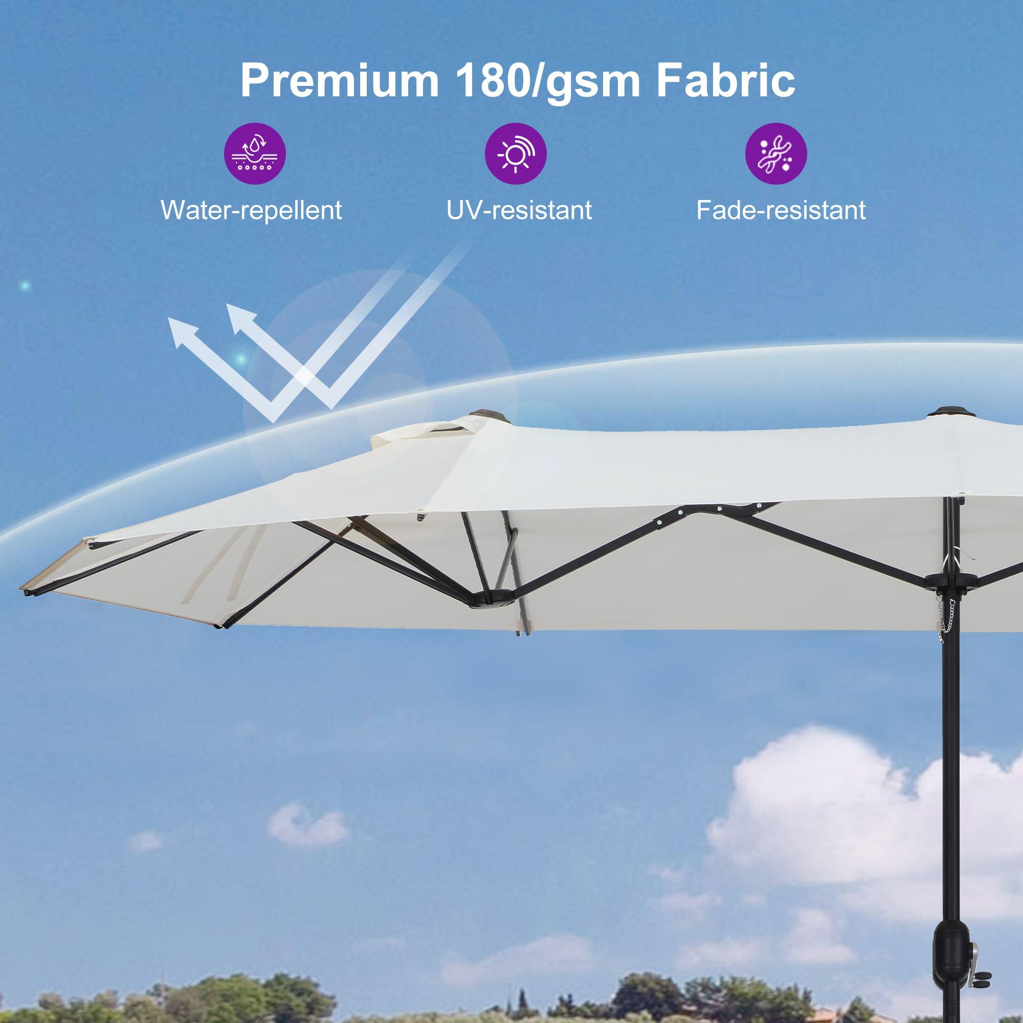 Premium 180/gsm Fabric

- Water-repellent
- UV-resistant
- Fade-resistant
