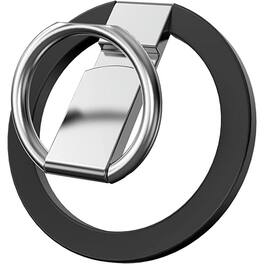 Entronix - Magnetic Phone Grip – 360° Rotating Ring Holder Kickstand, Compatible with Magnetic Cases - Black