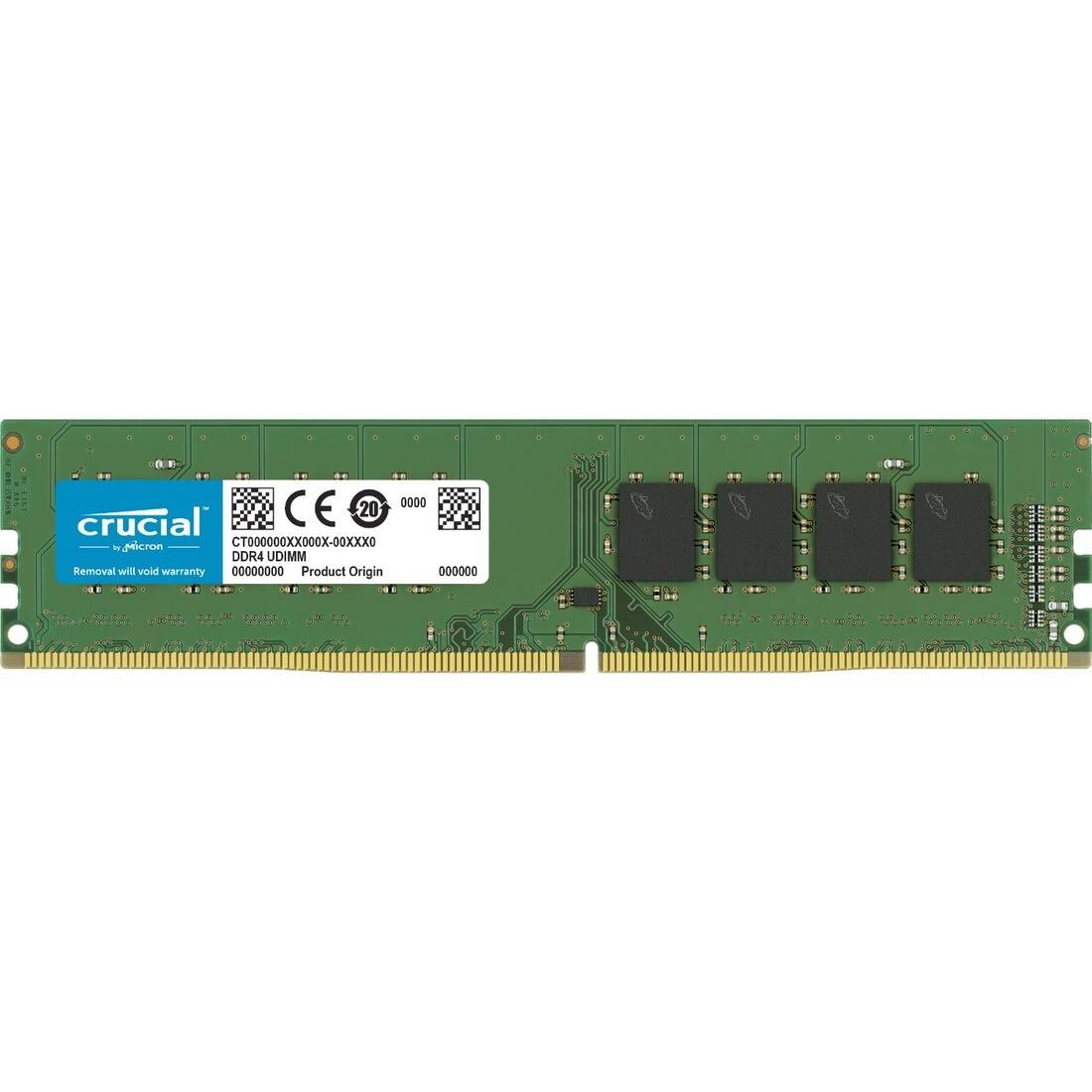 crucial  
Removal will void warranty  
DDR4 UDIMM  
00000000 Product Origin 00000000  
CT000000XX000X-00XXX0  
CE 20  
0000