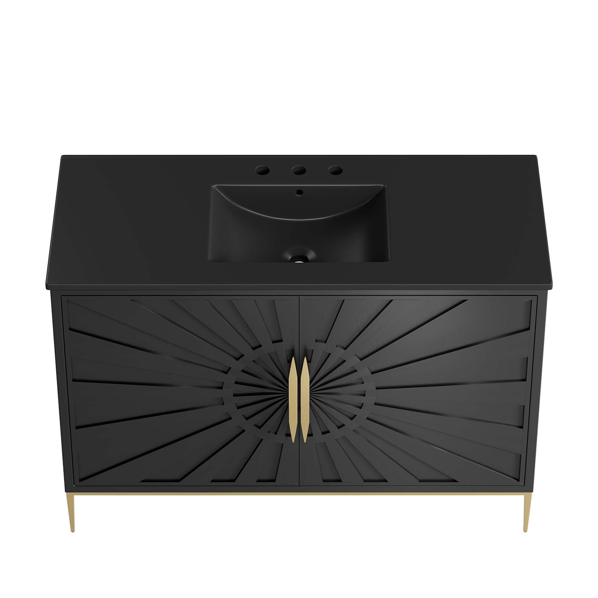Alt View 4. Modway - Awaken Bathroom Vanity Basin Included by Modway - Black Black.