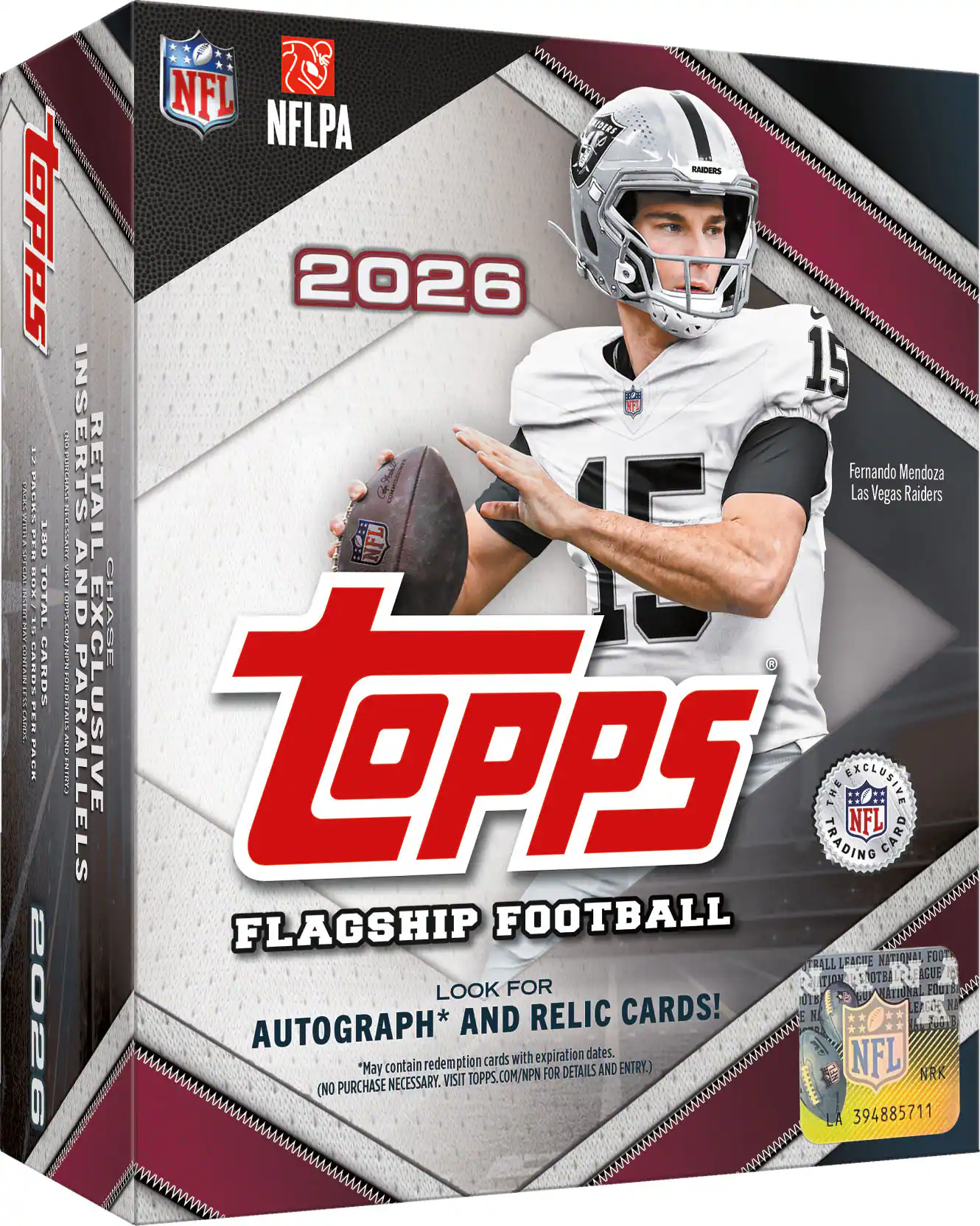 Lepps 2017 PACKSWIBIA.IN PACKS-PER 180 BOX/ 15 TOTAL GARBS CARDS PACK asos

NFL NFLPA UDERS RAIDERS 2026 19 CHOPORCHASE INSERTS RETAIL BECAFI NFL Fernando Las Vegas Mendoza Raiders AND CHASE PARALLELS EXCLUSIVE tapps TRADING THE SECLUSIVE NFL CARD FLAGSHIP FOOTBALL NATIONAL FOOT TRALL LEAGUE  AGUE CTION LOOK FOR NATIONAL FOUT 018 CARDS! ED RELIC N ** AUTOGRAPH* AND cards with expiration dates. NFL "May contain redemption DETAILS AND ENTRY.) VISIT TOPPS. COM/NPN FOR NRK (NO PURCHASE NECESSARY. 394885711