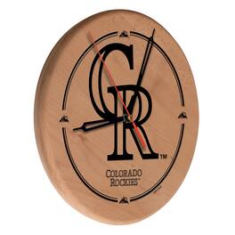 Holland Bar Stool Co. - Colorado Rockies 13" Engraved Solid Wood Clock - Multicolor