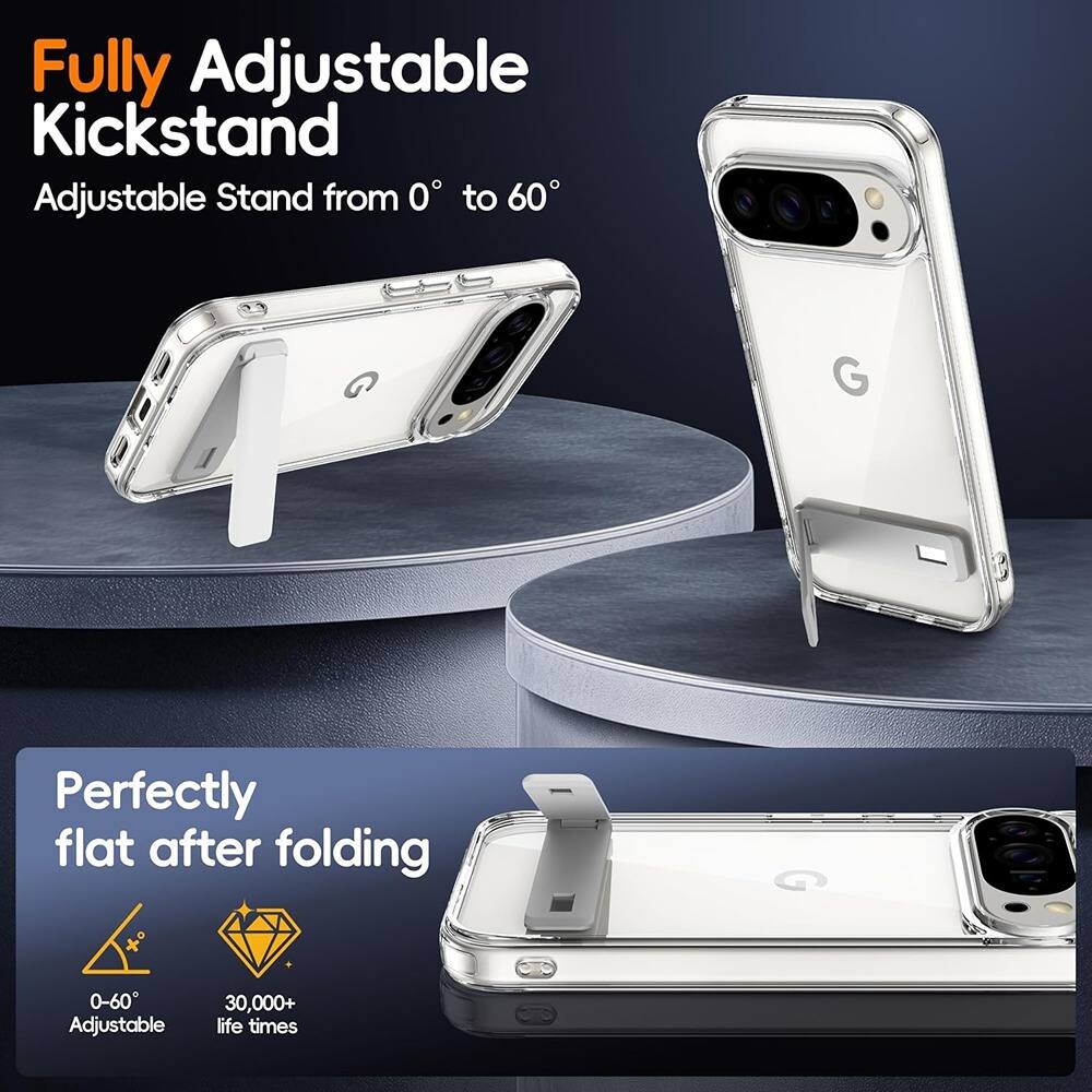 Fully Adjustable Kickstand  
Adjustable Stand from 0° to 60°  

Perfectly flat after folding  
0-60° Adjustable  
30,000+ life times