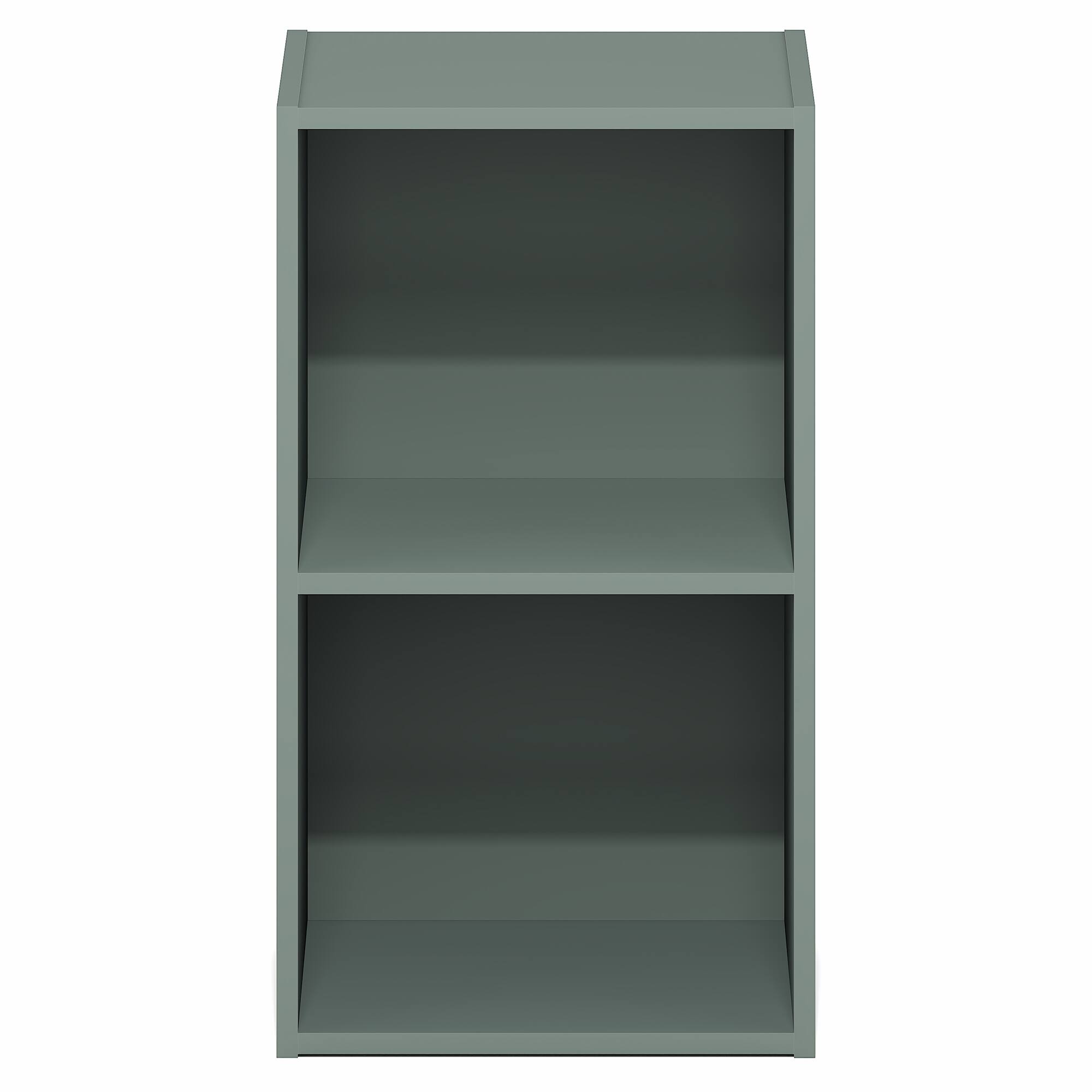Alt View 5. Furinno - PASIR Book Shelf, 2-Tier Modern Bookshelf, Open Shelves Bookcase 9 x 12 x 21, for Living Room, Bedroom, Home Office - Sage Green.