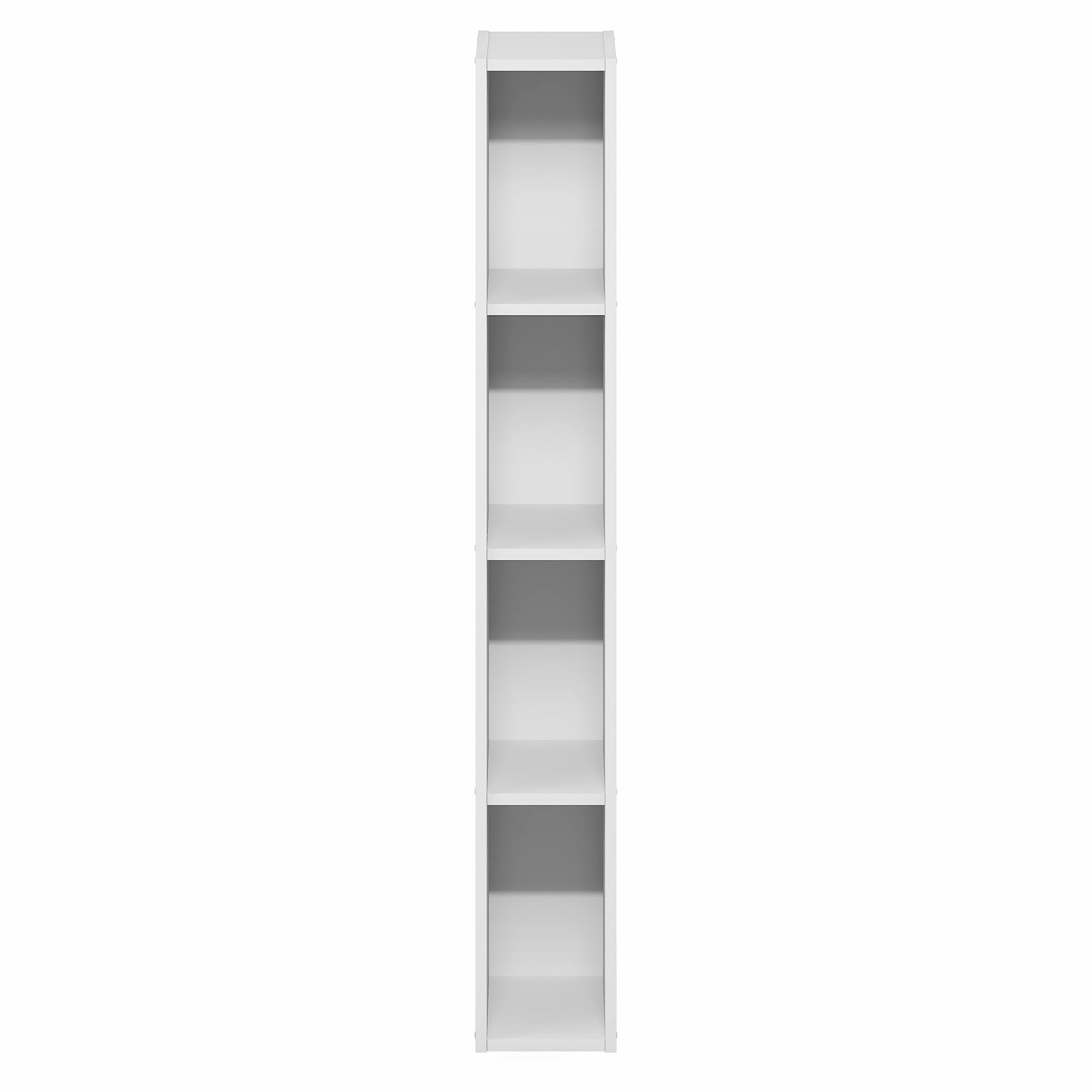 Alt View 6. Furinno - FULDA Book Shelf, 4-Tier Narrow Bookshelf, Standing Bookcase with 6-In Width Storage Shelf, 9.3 x 5.9 x 41.6 - White.