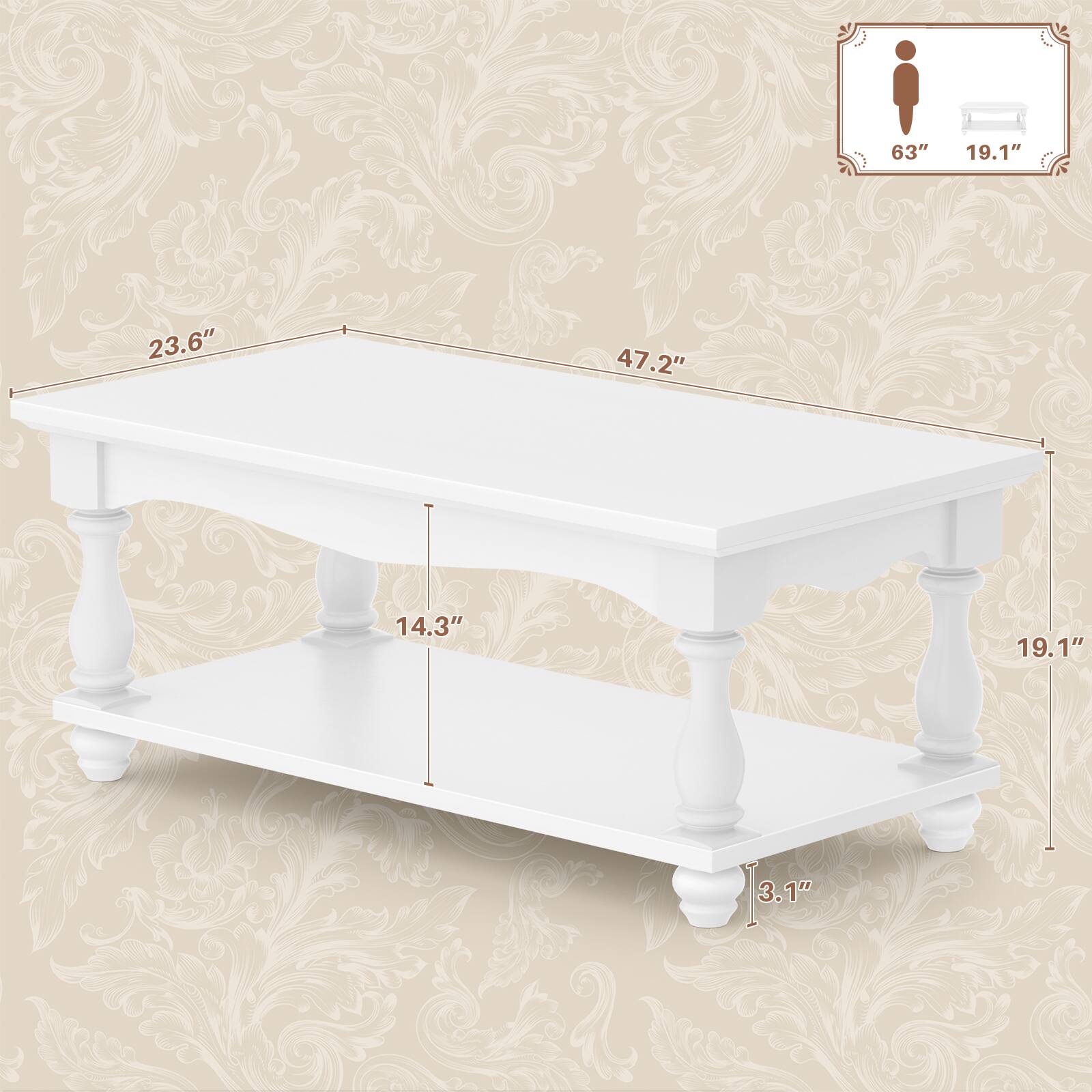 63" 19.1" 23.6" 47.2" 14.3" 19.1" 3.1" 3.1"