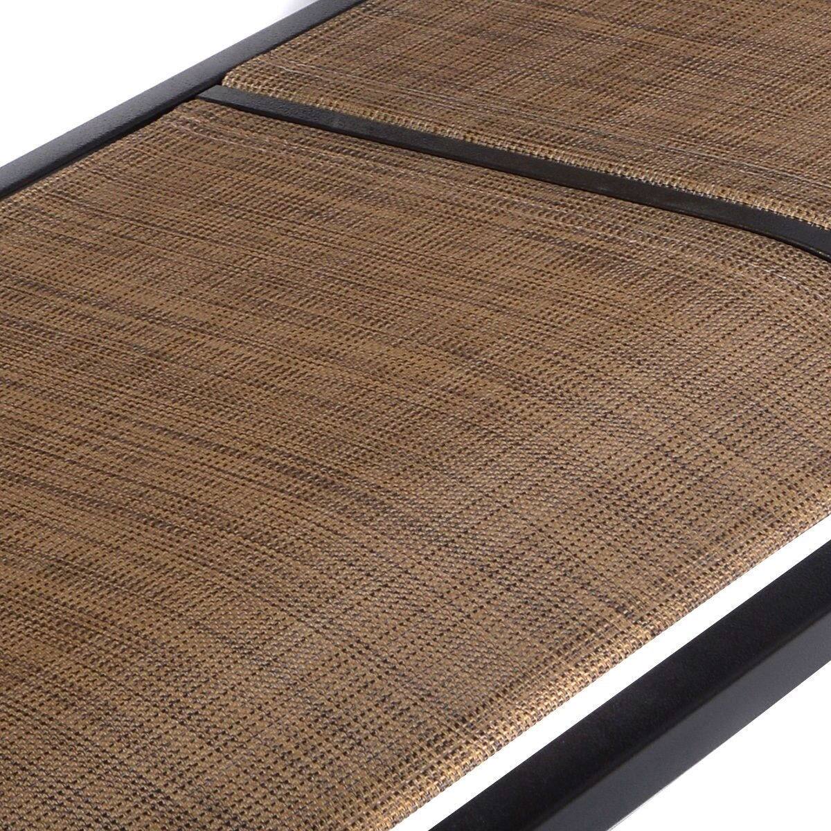 Left. Hivvago - Outdoor 3-Person Canopy Swing for Porch Patio or Deck - Brown.