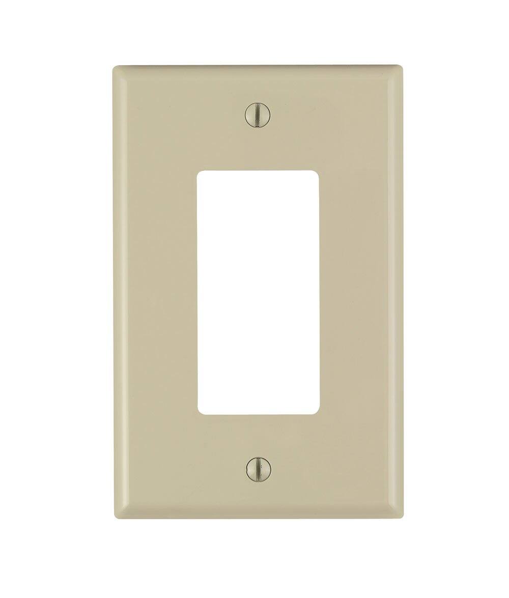 Front. Leviton - Leviton Ivory 1 gang Nylon Decorator Wall Plate 1 pk (Case of 20) - Ivory.