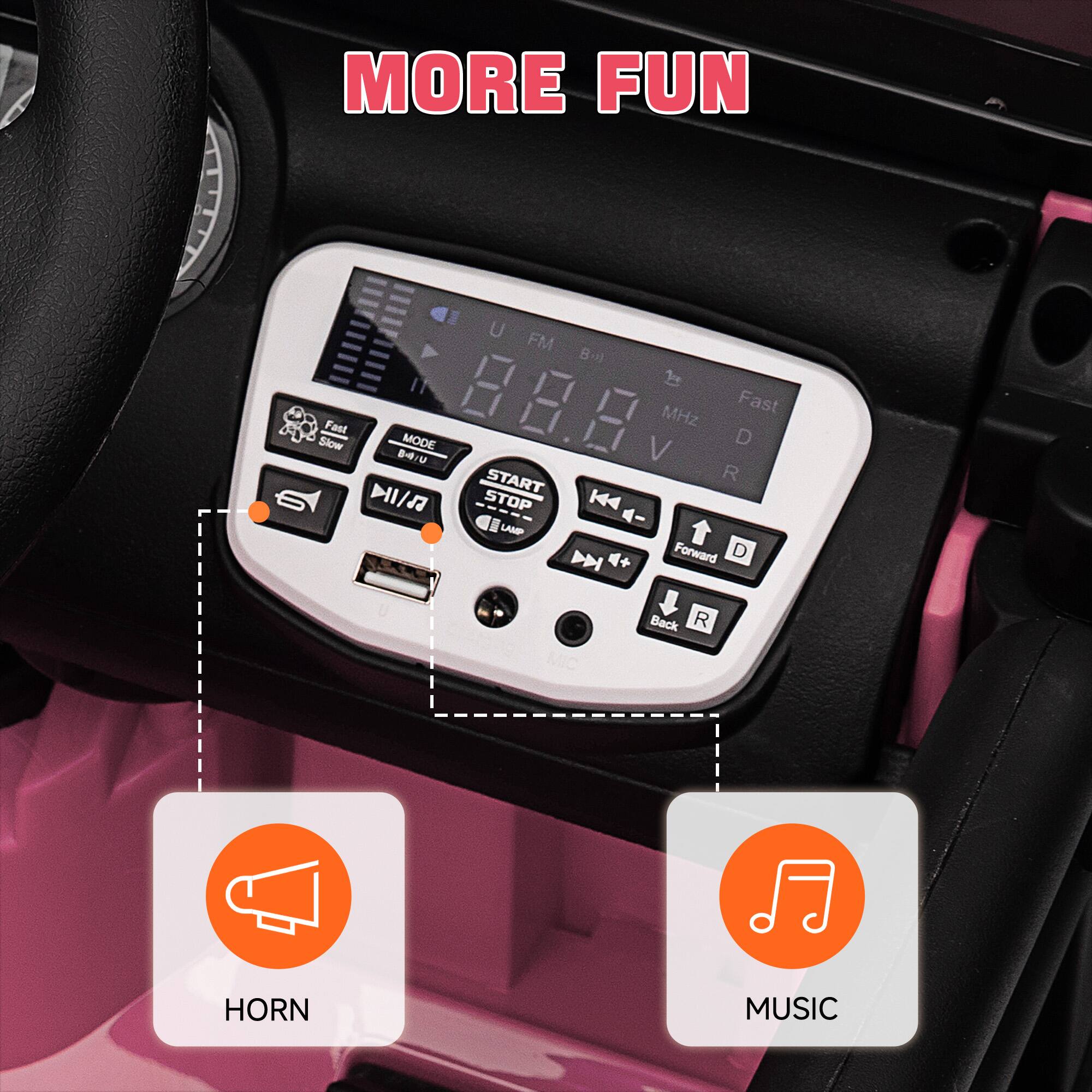 MORE FUN

U 7.8 V
Fast MHz D R

MODE B4/U
START STOP

Forward D
Back R

HORN
MUSIC