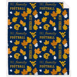 Pegasus - West Virginia Mountaineers 60" x 70" Fall, Family & Football Flannel Fleece Sherpa Blanket - Multicolor