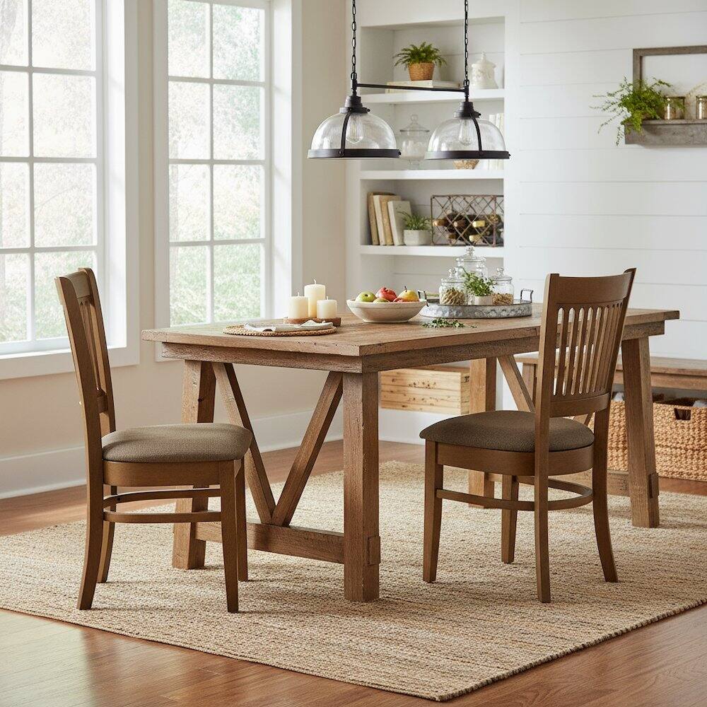 Back. FurniFact - Dining Chairs Set of 2 - Espresso.