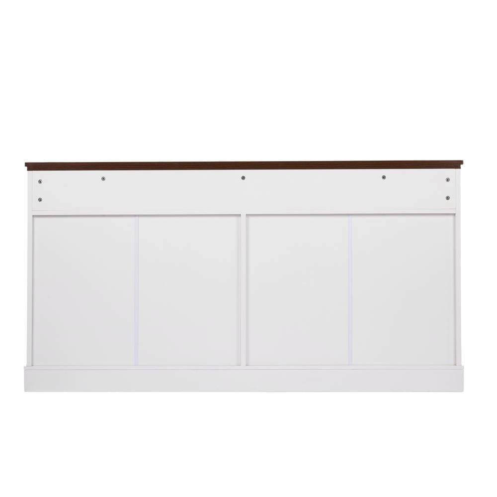 Alt View 1. Kadyn - 63" Fluted Sideboard Cabinet with Storage for Kitchen and Dining Room - White - White.