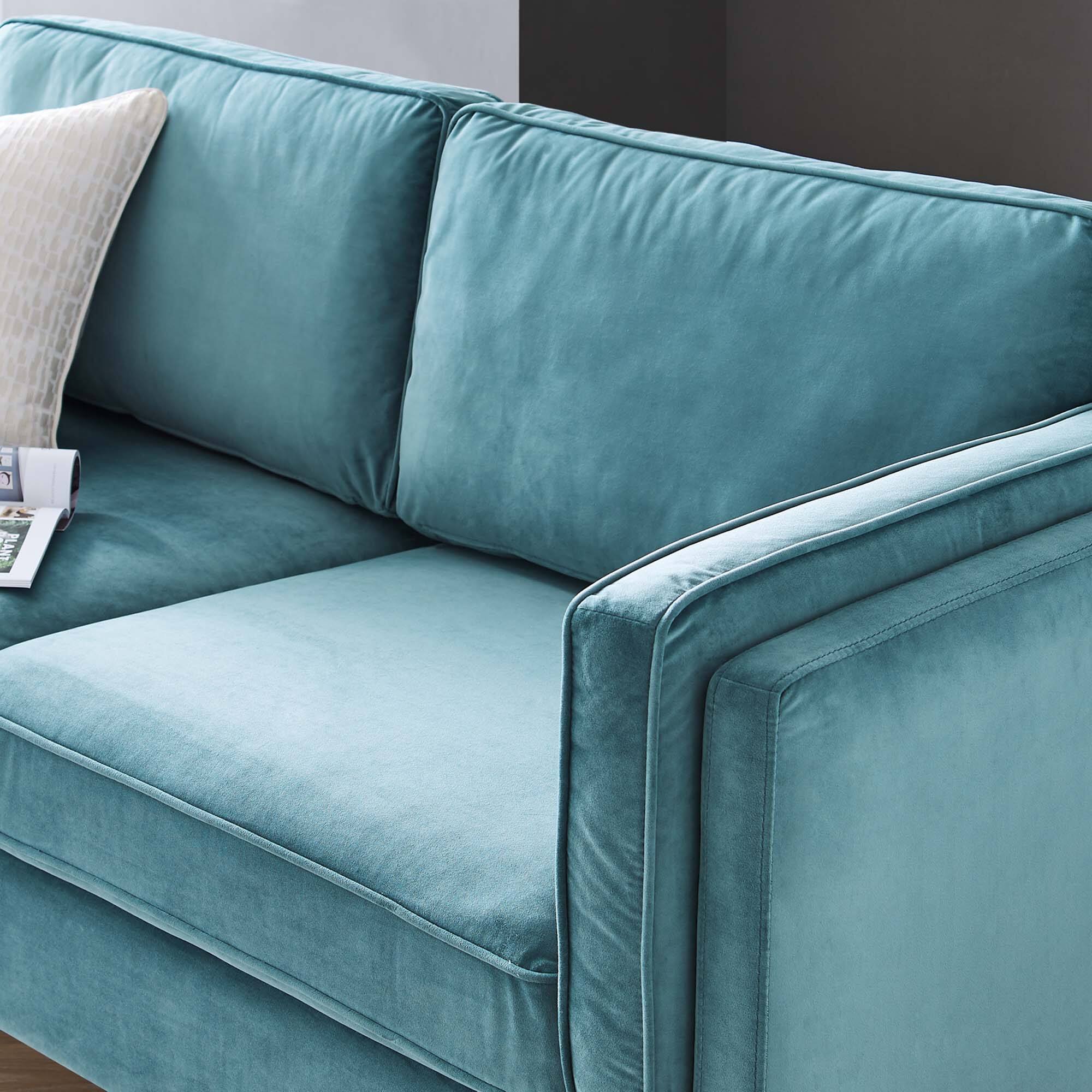 Back. Modway - Kaiya Performance Velvet Sofa by Modway - Sea Blue.
