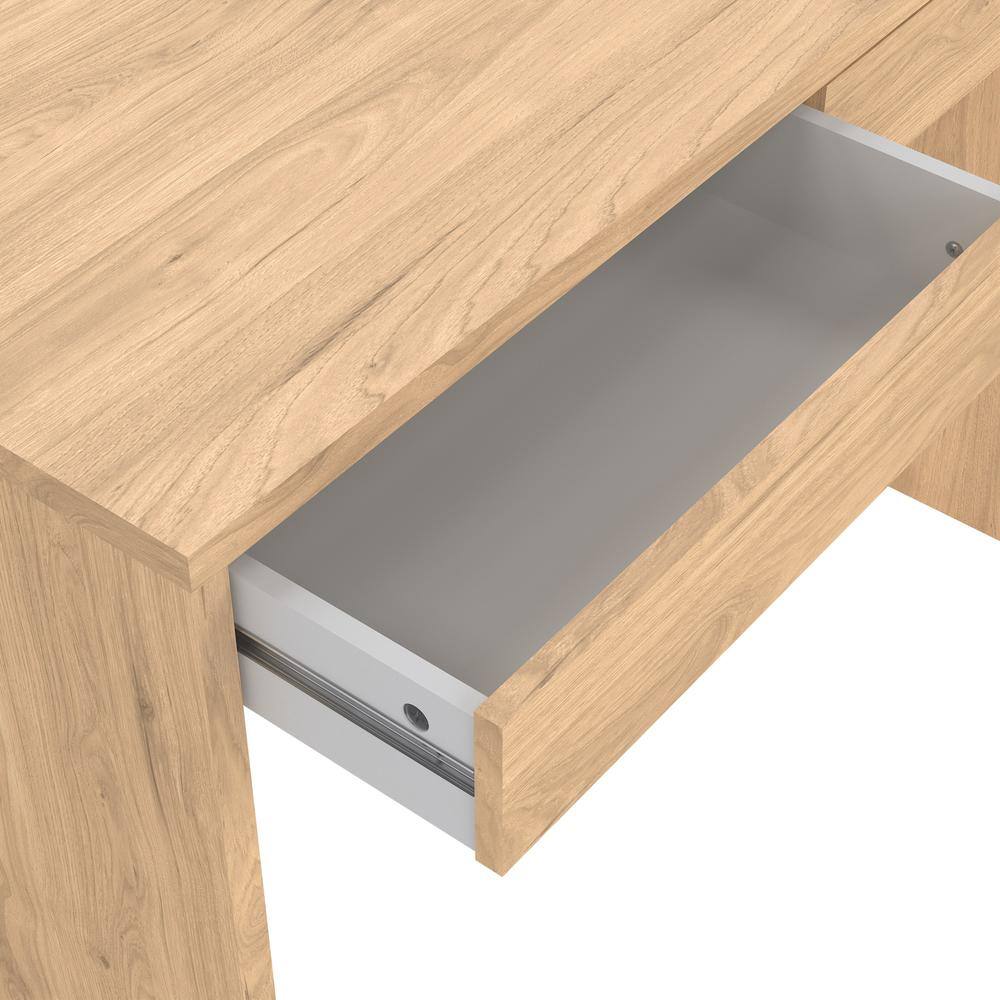 Back. Tvilum - Wilbur Home Office Writing Desk with 2 Storage Drawer, Jackson Hickory - Brown.