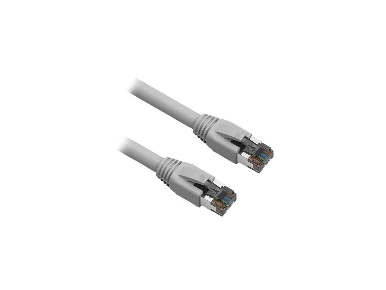 Front. Nippon Labs - Nippon Labs Cat8 RJ45 0.5FT 40Gbps 2000MHz S/FTP Ethernet Cable (Gray).