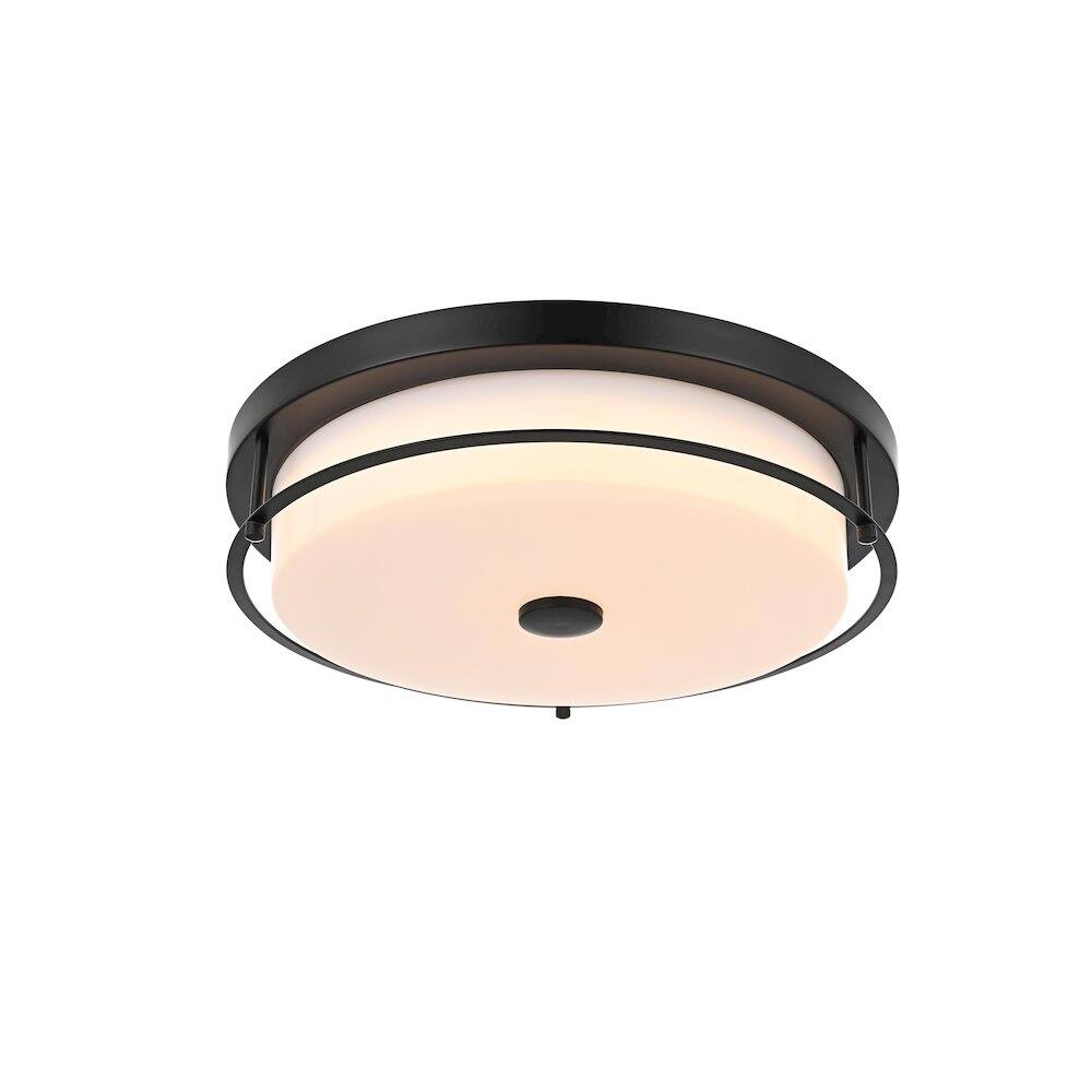 Alt View 1. Living District - Kolson 16 Inch Led Flush Mount Ceiling Light In Black - Black.