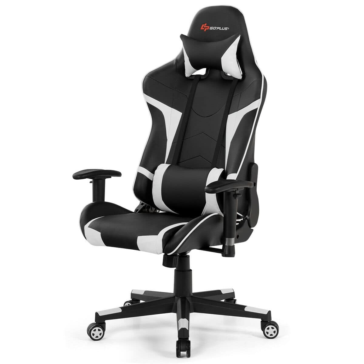 WELLFOR - Reclining Swivel Massage Gaming Chair with Lumbar Support - White price history on PriceWatchPro