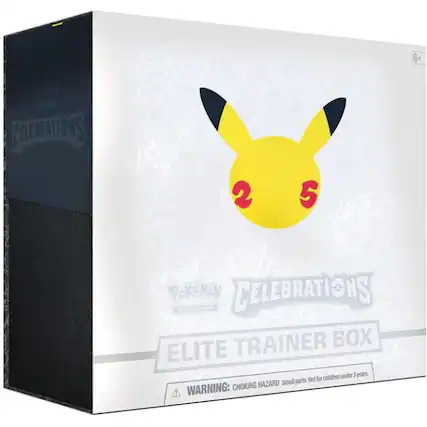 6+ CELEBRATIONS 25 Pokémon CELEBRATIONS ELITE TRAINER BOX WARNING: CHOKING HAZARD Small parts Not for children under 3 years.