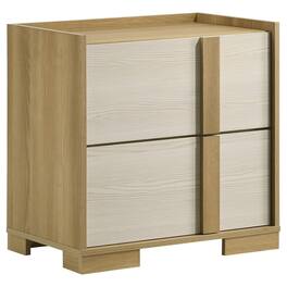 Manhattan Lane - Hyle Modern Nightstand, 2 Drawers, 24 Inch - Natural Brown